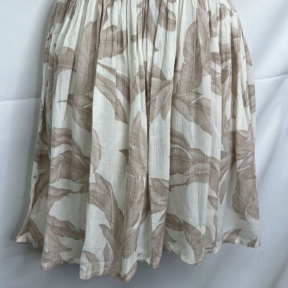 Elan Tan and white tropical print smocked waist wrap top mini dress NWT size XS - Picture 9 of 16